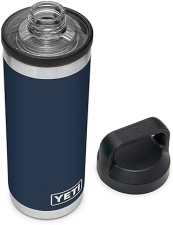 YETI RAMBLER 18 OZ NAVY STAINLESS STEEL VACUUM INSULATED BOTTLE WITH CHUG CAP