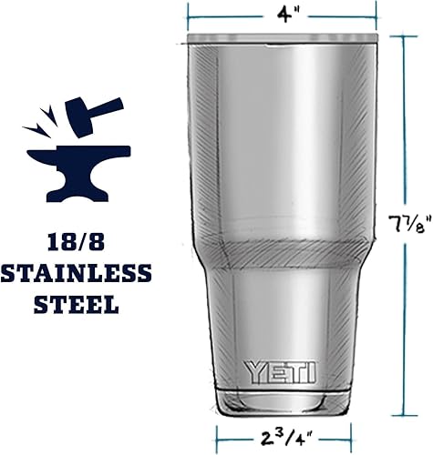 YETI RAMBLER 30 OZ BLACK STAINLESS STEEL VACUUM INSULATED TUMBLER WITH MAGSLIDER LID