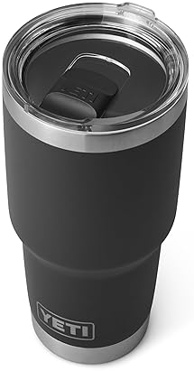YETI RAMBLER 30 OZ BLACK STAINLESS STEEL VACUUM INSULATED TUMBLER WITH MAGSLIDER LID