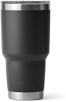 YETI RAMBLER 30 OZ BLACK STAINLESS STEEL VACUUM INSULATED TUMBLER WITH MAGSLIDER LID