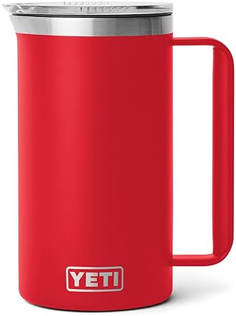 YETI RAMBLER 34 OZ VACUUM INSULATED STAINLESS STEEL PITCHER WITH MAGSLIDER LID IN RESCUE RED
