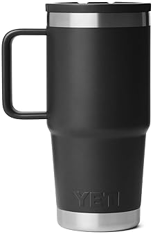 YETI RAMBLER 20 OZ TRAVEL MUG WITH FLIP STRAW LID STAINLESS STEEL, LEAKPROOF, INSULATED
