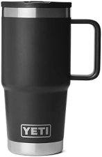 YETI RAMBLER 20 OZ TRAVEL MUG WITH FLIP STRAW LID STAINLESS STEEL, LEAKPROOF, INSULATED