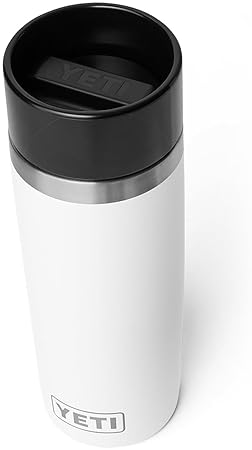 YETI RAMBLER 16 OZ STAINLESS STEEL TRAVEL BOTTLE, VACUUM INSULATED, LEAKPROOF COMMUTER CAP WHITE