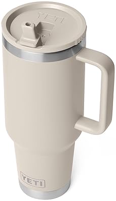 YETI RAMBLER 40 OZ STAINLESS STEEL TRAVEL MUG WITH FLIP STRAW LID VACUUM INSULATED LEAKPROOF