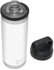 YETI RAMBLER 18 OZ WHITE STAINLESS STEEL VACUUM INSULATED BOTTLE WITH CHUG CAP