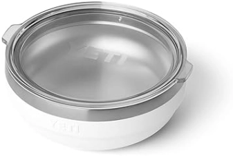 YETI RAMBLER 0.7 QUART WHITE STAINLESS STEEL LOW BOWL WITH LID VACUUM INSULATED, STACKABLE