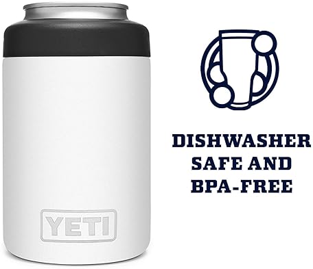 YETI RAMBLER 12 OZ WHITE CAN INSULATOR COLSTER FOR STANDARD SIZE CANS, NO CAN INSERT