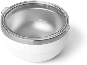 YETI RAMBLER 1 QUART WHITE STAINLESS STEEL VACUUM INSULATED STACKABLE BOWL WITH LID