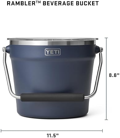 YETI BEVERAGE AND ICE BUCKET HOLDS 6 LONGNECK BOTTLES OR 3 WINE BOTTLES, DURABLE COOLER