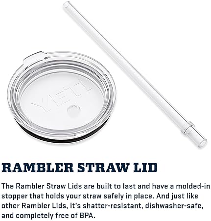 YETI RAMBLER 42 OZ WHITE STAINLESS STEEL TRAVEL TUMBLER WITH HANDLE, STRAW LID, VACUUM INSULATED
