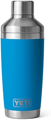 YETI RAMBLER 20 OZ STAINLESS STEEL COCKTAIL SHAKER VACUUM INSULATED BIG WAVE BLUE
