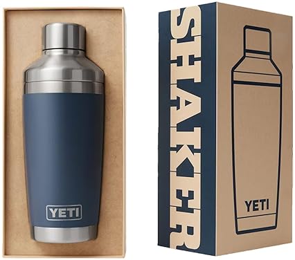 YETI RAMBLER 20 OZ STAINLESS STEEL COCKTAIL SHAKER VACUUM INSULATED BIG WAVE BLUE