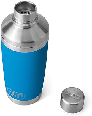 YETI RAMBLER 20 OZ STAINLESS STEEL COCKTAIL SHAKER VACUUM INSULATED BIG WAVE BLUE