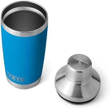 YETI RAMBLER 20 OZ STAINLESS STEEL COCKTAIL SHAKER VACUUM INSULATED BIG WAVE BLUE