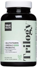 VIBRANT HEALTH TRILOGY VEGAN PROBIOTIC MULTIVITAMIN WITH OMEGA-3 ALGAL OIL VITAMINS A, B12, C, D3, E