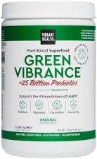VIBRANT HEALTH GREEN VIBRANCE SUPERFOOD POWDER WITH 65 PLANTS, 25B PROBIOTICS ENZYMES - 30 SERVINGS