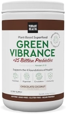 VIBRANT HEALTH GREEN VIBRANCE VEGAN SUPERFOOD POWDER CHOCOLATE COCONUT 25 SERVINGS