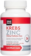 VIBRANT HEALTH KREBS ZINC CAPSULES IMMUNE SUPPORT, BONE CELLULAR HEALTH, 60 COUNT