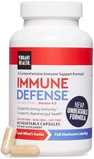 VIBRANT HEALTH IMMUNE DEFENSE CAPSULES NATURAL IMMUNE DIGESTIVE SUPPORT, 60 COUNT