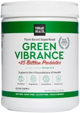 VIBRANT HEALTH GREEN VIBRANCE VEGAN SUPERFOOD POWDER ENERGY BOOST, 60 SERVINGS