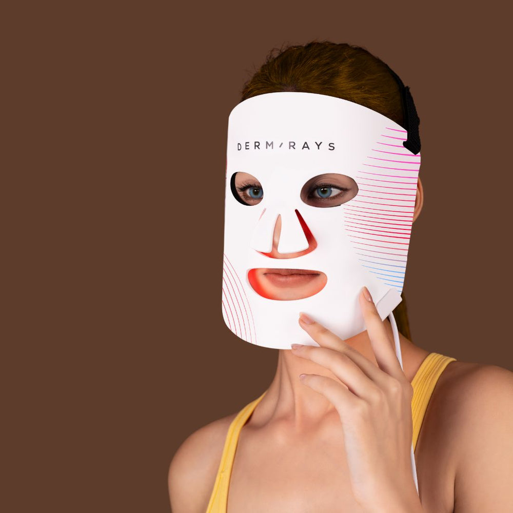 DERMRAYS LED LIGHT THERAPY MASK FOR FACE, NECK AND DéCOLLETAGE, REVITALIZE & RENEW YOUR SKIN