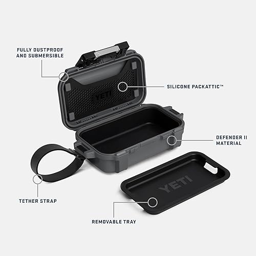 YETI LOADOUT GOBOX 1 WATERPROOF DIVIDED CARGO CASE DRY BOX CAMERA FISHING TACKLE BOX BLACK