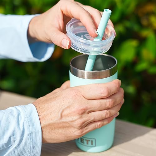 YETI RAMBLER JR 10 OZ TUMBLER WITH SILICONE STRAW LID DURABLE KIDS DRINKWARE CUP