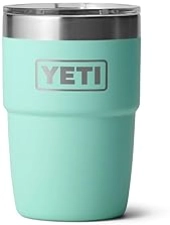YETI RAMBLER 8OZ INSULATED COFFEE MUG WITH LID - STAINLESS STEEL, STACKABLE, DISHWASHER SAFE