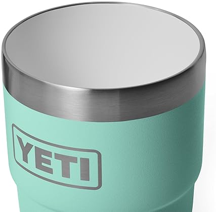YETI RAMBLER 8OZ INSULATED COFFEE MUG WITH LID - STAINLESS STEEL, STACKABLE, DISHWASHER SAFE