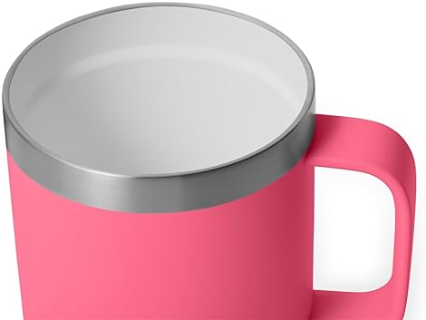 YETI RAMBLER 10 OZ STACKABLE CERAMIC LINED STAINLESS STEEL MUG WITH MAGSLIDER LID, TROPICAL PINK