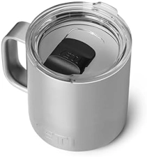 YETI RAMBLER 10 OZ STACKABLE CERAMIC LINED STAINLESS STEEL MUG WITH VACUUM INSULATED MAGSLIDER LID