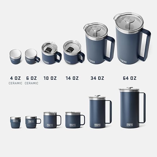 YETI RAMBLER 10 OZ BLACK STACKABLE CERAMIC LINED STAINLESS STEEL MUG WITH VACUUM INSULATION