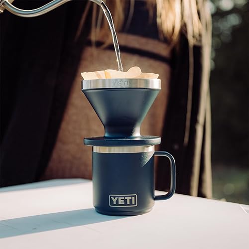 YETI RAMBLER 10 OZ CERAMIC LINED STACKABLE STAINLESS STEEL MUG WITH MAGSLIDER LID, CAPE TAUPE