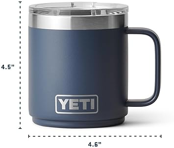 YETI RAMBLER 10 OZ CERAMIC LINED STACKABLE STAINLESS STEEL MUG WITH MAGSLIDER LID, CAPE TAUPE
