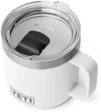YETI RAMBLER 14 OZ WHITE CERAMIC LINED STACKABLE MUG, VACUUM INSULATED STAINLESS STEEL WITH MAGSLIDE