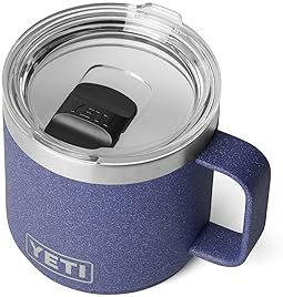 YETI RAMBLER 14 OZ CERAMIC LINED STACKABLE STAINLESS STEEL MUG WITH VACUUM INSULATION MAGSLIDER LID