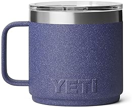 YETI RAMBLER 14 OZ CERAMIC LINED STACKABLE STAINLESS STEEL MUG WITH VACUUM INSULATION MAGSLIDER LID