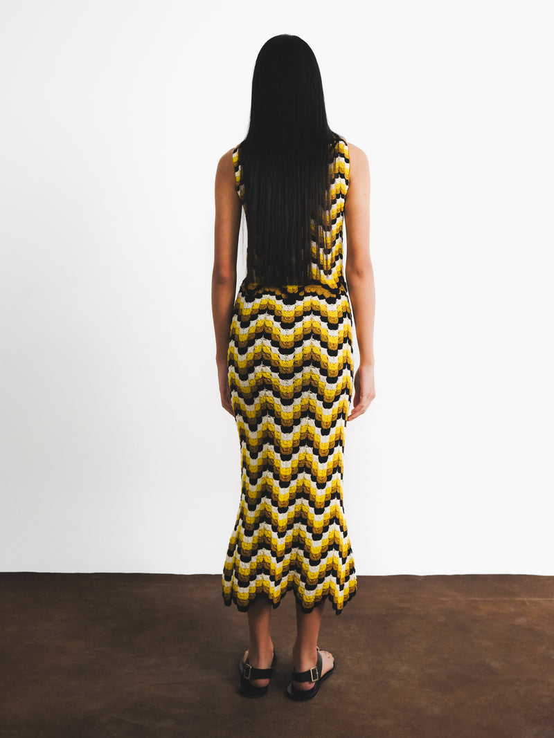 ESCVDO SUSPIRO SKIRT GOLDEN & BLACK