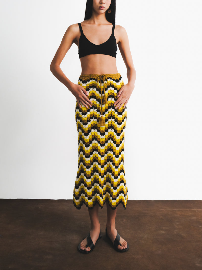 ESCVDO SUSPIRO SKIRT GOLDEN & BLACK