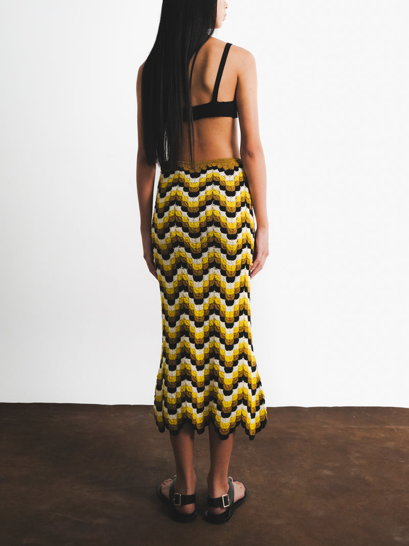 ESCVDO SUSPIRO SKIRT GOLDEN & BLACK