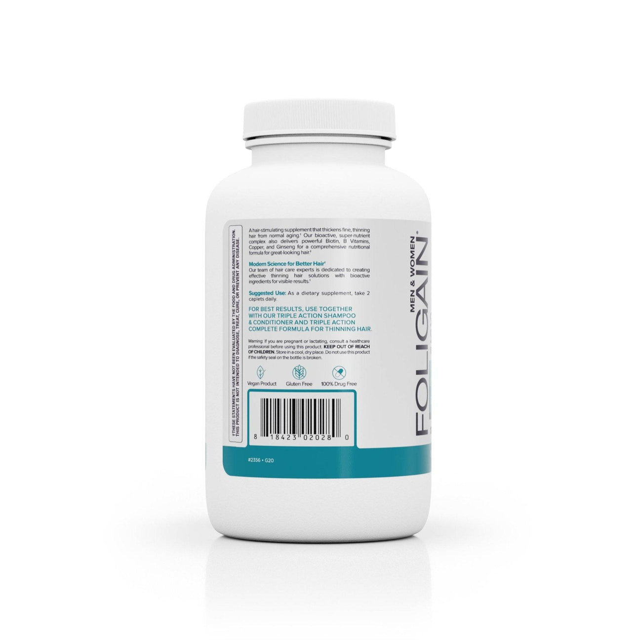 FOLIGAIN STIMULATING SUPPLEMENT FOR THINNING HAIR 120 CAPLETS