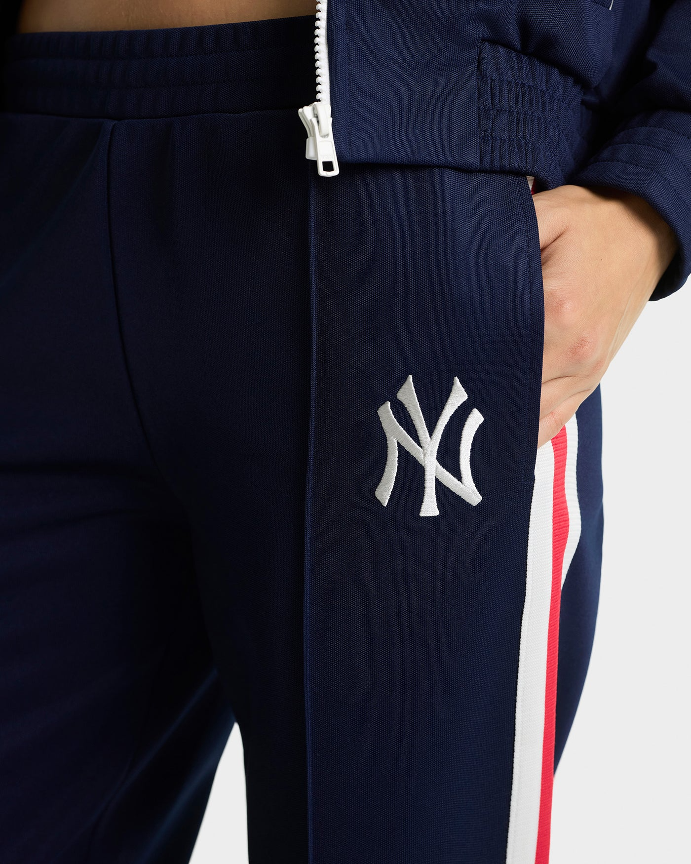 SPORTY&RICH YANKEES SERIF TRACK PANT - NAVY/WHITE/RED