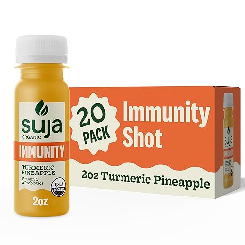 SUJA ORGANIC IMMUNITY DEFENSE SHOTS 20 PACK WITH TURMERIC, GINGER - PLANT-BASED, GLUTEN-FREE