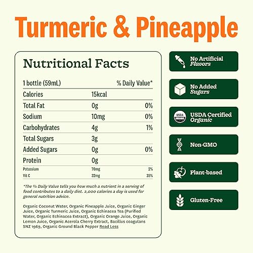 SUJA ORGANIC IMMUNITY DEFENSE SHOTS 20 PACK WITH TURMERIC, GINGER - PLANT-BASED, GLUTEN-FREE