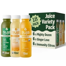 SUJA ORGANIC JUICE VARIETY PACK 18 BOTTLES 6 MIGHTY DOZEN, 6 GINGER LOVE, 6 CITRUS IMMUNITY