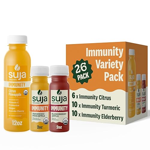 SUJA ORGANIC IMMUNITY SHOTS VARIETY PACK - PLANT-BASED, GLUTEN-FREE, 26 SHOTS TOTAL