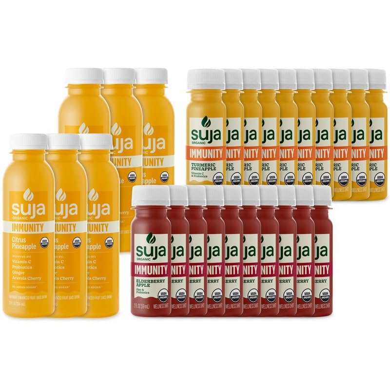 SUJA ORGANIC IMMUNITY SHOTS VARIETY PACK - PLANT-BASED, GLUTEN-FREE, 26 SHOTS TOTAL
