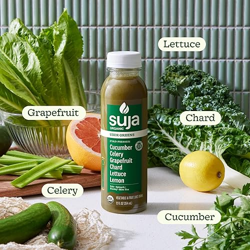 SUJA ORGANIC UBER GREENS JUICE, 12 FL OZ BOTTLE NUTRIENT-RICH GREEN SUPERFOOD DRINK