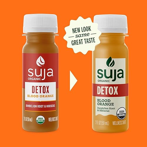 SUJA ORGANIC BLOOD ORANGE DETOX WELLNESS SHOTS WITH DANDELION ROOT HIBISCUS, 2 FL OZ, 10 PACK